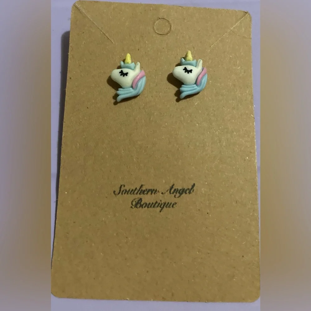 NWT Pastel Unicorn Stud Earrings Boutique Style